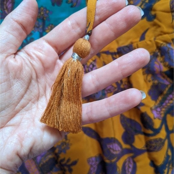 NWT Anthropologie Romantic Silk Tunic Floral Long Sleeve Boho Dress Medium - Picture 7 of 9